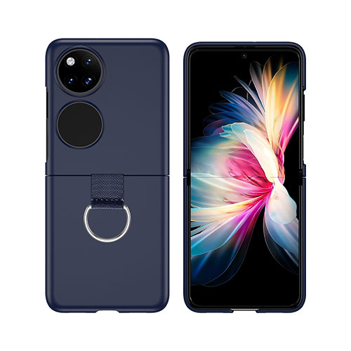 Hard Rigid Plastic Matte Finish Front and Back Cover Case 360 Degrees Z02L for Huawei P60 Pocket Navy Blue