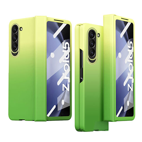 Hard Rigid Plastic Matte Finish Front and Back Cover Case 360 Degrees Z03L for Samsung Galaxy Z Fold5 5G Green