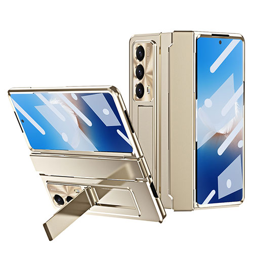 Hard Rigid Plastic Matte Finish Front and Back Cover Case 360 Degrees ZL1 for Huawei Honor Magic Vs2 5G Gold