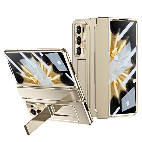 Hard Rigid Plastic Matte Finish Front and Back Cover Case 360 Degrees ZL3 for Huawei Honor Magic V2 5G Gold