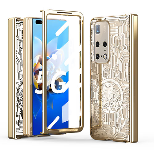 Hard Rigid Plastic Matte Finish Front and Back Cover Case 360 Degrees ZL3 for Huawei Mate X2 Gold