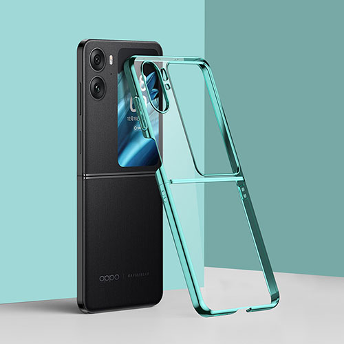 Hard Rigid Plastic Matte Finish Front and Back Cover Case 360 Degrees ZL3 for Oppo Find N2 Flip 5G Green