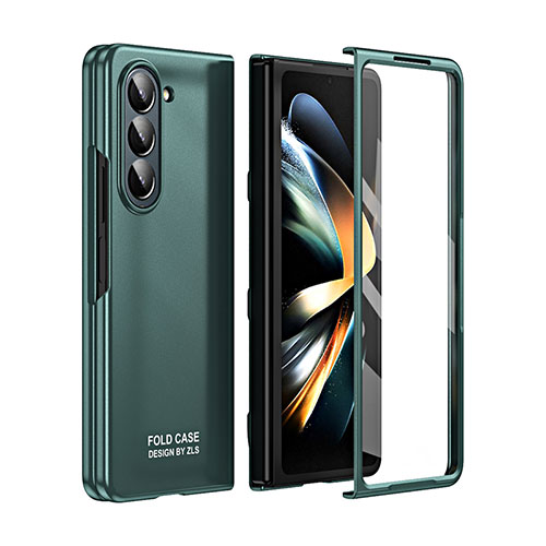 Hard Rigid Plastic Matte Finish Front and Back Cover Case 360 Degrees ZL4 for Samsung Galaxy Z Fold5 5G Green