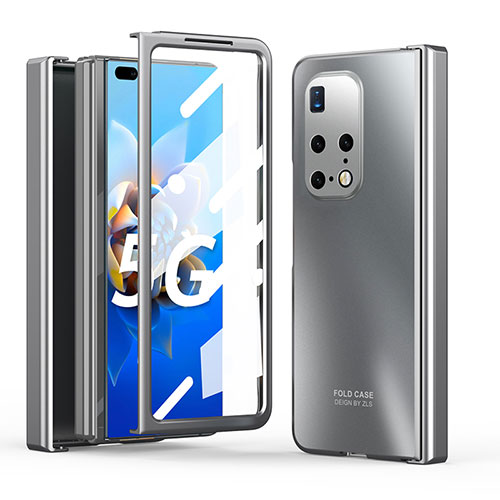 Hard Rigid Plastic Matte Finish Front and Back Cover Case 360 Degrees ZL5 for Huawei Mate X2 Silver