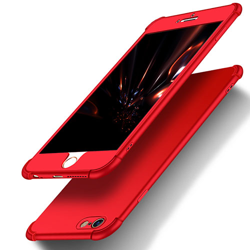 Hard Rigid Plastic Matte Finish Front and Back Snap On Case 360 Degrees M01 for Apple iPhone 6S Plus Red