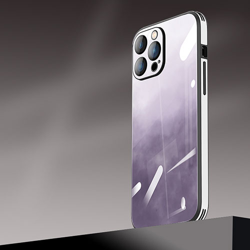 Hard Rigid Plastic Matte Finish Gradient Case Back Cover AT1 for Apple iPhone 15 Pro Purple