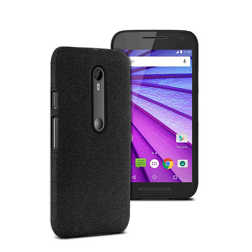 Hard Rigid Plastic Matte Finish Snap On Case for Motorola Moto G (3rd Gen) Black