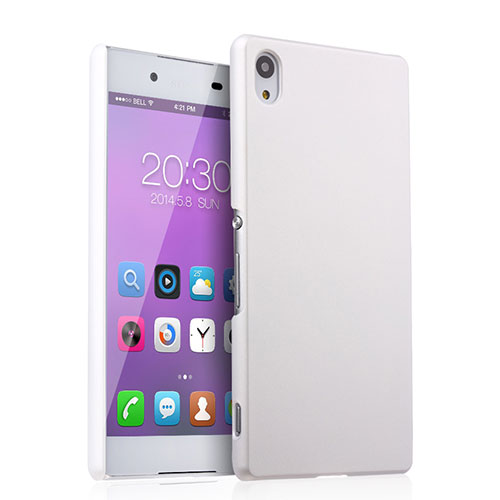 Hard Rigid Plastic Matte Finish Snap On Case for Sony Xperia Z3+ Plus White