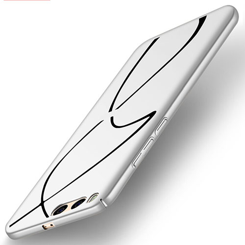 Hard Rigid Plastic Matte Finish Snap On Case Line for Xiaomi Mi 6 Silver