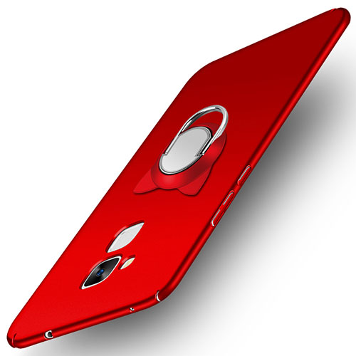 Hard Rigid Plastic Matte Finish Snap On Case with Finger Ring Stand A02 for Huawei GT3 Red