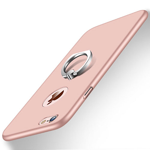 Hard Rigid Plastic Matte Finish Snap On Case with Finger Ring Stand for Apple iPhone 6S Pink