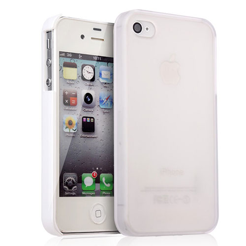 Hard Rigid Plastic Matte Finish Snap On Cover for Apple iPhone 4 White