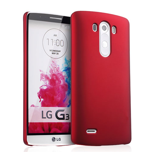 Hard Rigid Plastic Matte Finish Snap On Cover for LG G3 Red