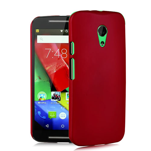 Hard Rigid Plastic Matte Finish Snap On Cover for Motorola Moto G (2nd Gen) Red