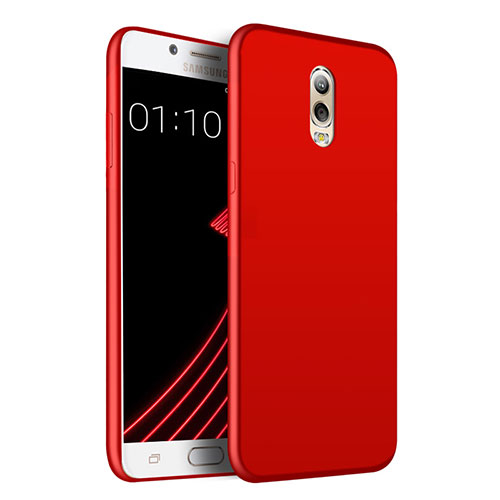 Hard Rigid Plastic Matte Finish Snap On Cover for Samsung Galaxy C8 C710F Red