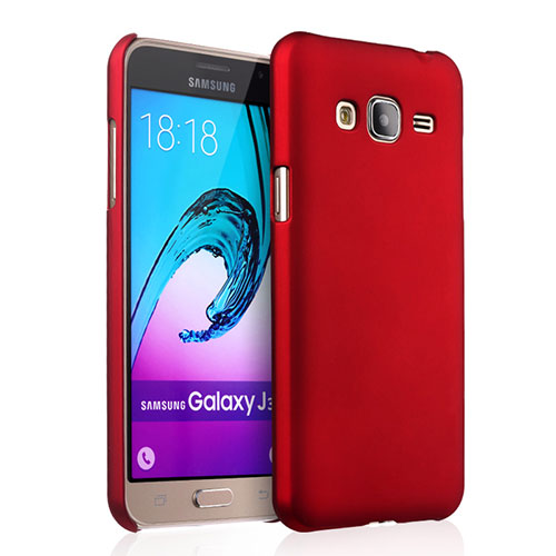 Hard Rigid Plastic Matte Finish Snap On Cover for Samsung Galaxy J3 (2016) J320F J3109 Red