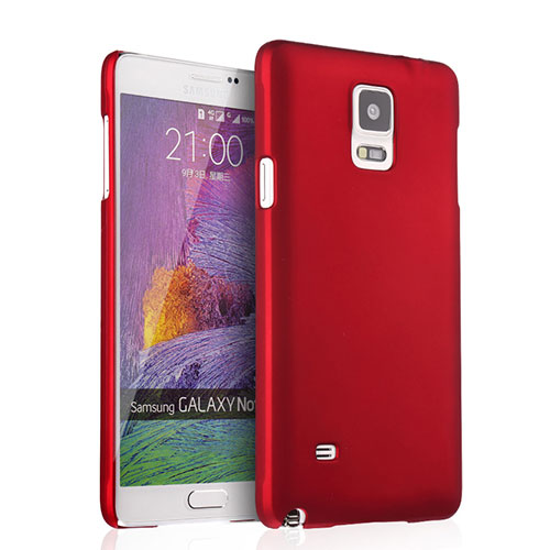 Hard Rigid Plastic Matte Finish Snap On Cover for Samsung Galaxy Note 4 SM-N910F Red