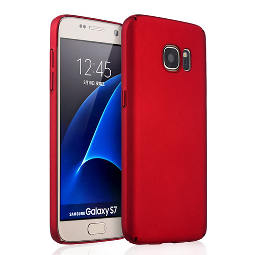 Hard Rigid Plastic Matte Finish Snap On Cover for Samsung Galaxy S7 G930F G930FD Red