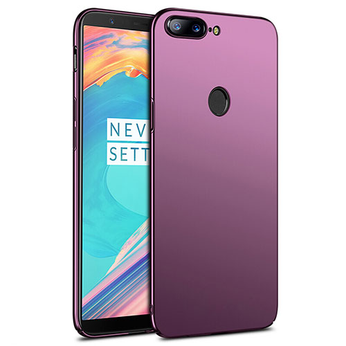 Hard Rigid Plastic Matte Finish Snap On Cover R02 for OnePlus 5T A5010 Purple