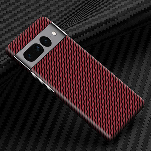 Hard Rigid Plastic Matte Finish Twill Snap On Case Cover for Google Pixel 7 Pro 5G Red