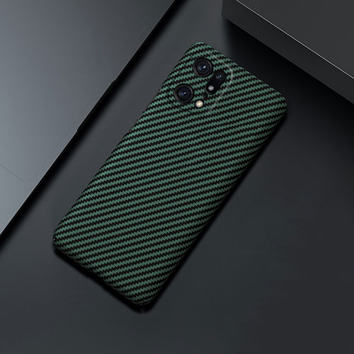 Hard Rigid Plastic Matte Finish Twill Snap On Case Cover for Oppo Find X5 5G Green