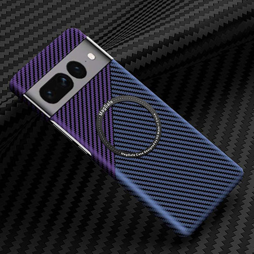 Hard Rigid Plastic Matte Finish Twill Snap On Case Cover with Mag-Safe Magnetic for Google Pixel 7 Pro 5G Purple