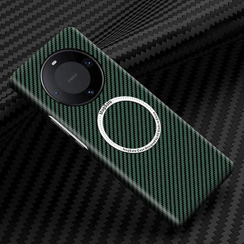 Hard Rigid Plastic Matte Finish Twill Snap On Case Cover with Mag-Safe Magnetic for Huawei Mate 60 Pro+ Plus Green