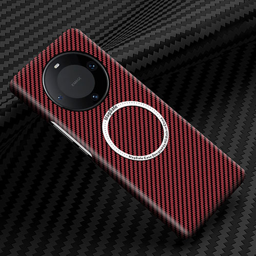 Hard Rigid Plastic Matte Finish Twill Snap On Case Cover with Mag-Safe Magnetic for Huawei Mate 60 Red