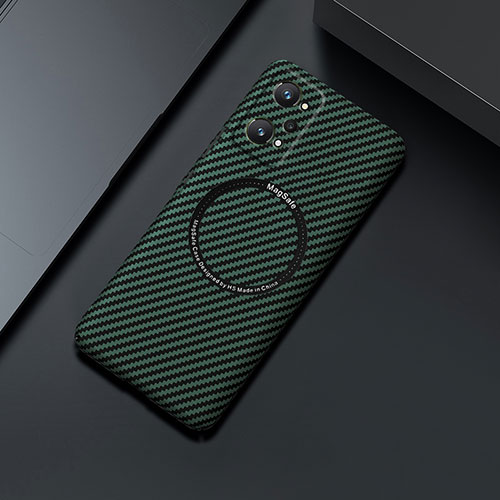 Hard Rigid Plastic Matte Finish Twill Snap On Case Cover with Mag-Safe Magnetic for Realme GT Neo 3T 5G Green