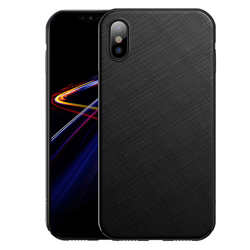 Hard Rigid Plastic Matte Finish Twill Snap On Case for Apple iPhone Xs Black