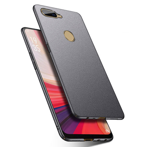 Hard Rigid Plastic Quicksand Cover Case for Oppo A7 Gray