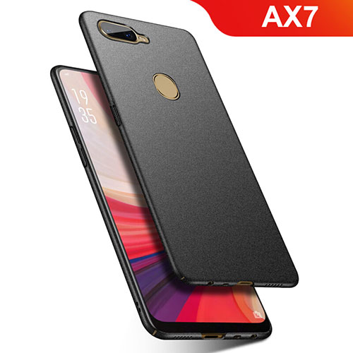 Hard Rigid Plastic Quicksand Cover Case for Oppo AX7 Black