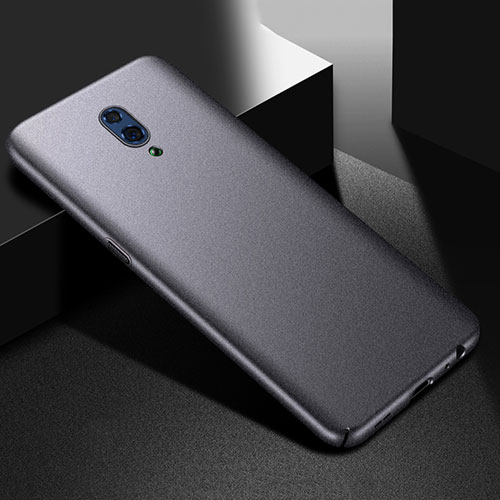 Hard Rigid Plastic Quicksand Cover Case for Oppo Reno Gray