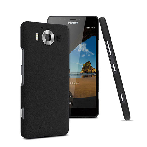 Hard Rigid Plastic Quicksand Cover for Microsoft Lumia 950 Black