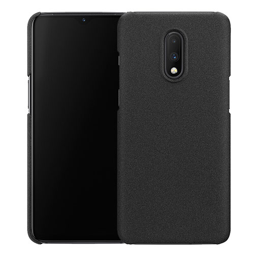 Hard Rigid Plastic Quicksand Cover for OnePlus 7 Black