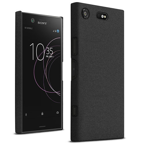 Hard Rigid Plastic Quicksand Cover for Sony Xperia XZ1 Compact Black