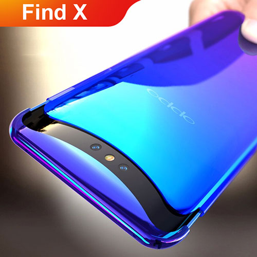 Hard Rigid Transparent Gradient Cover for Oppo Find X Blue