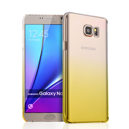 Hard Rigid Transparent Gradient Cover for Samsung Galaxy Note 5 N9200 N920 N920F Yellow