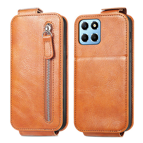 Leather Case Flip Cover Vertical for Huawei Honor X8a 5G Brown