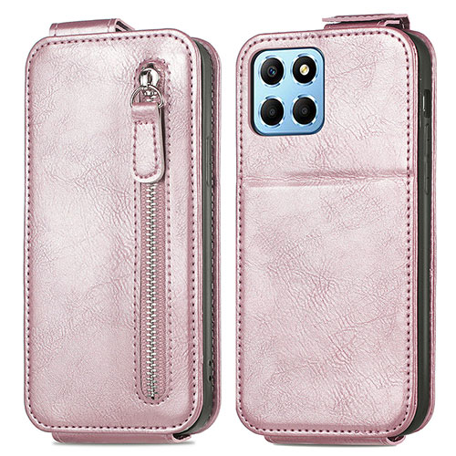 Leather Case Flip Cover Vertical for Huawei Honor X8a 5G Rose Gold