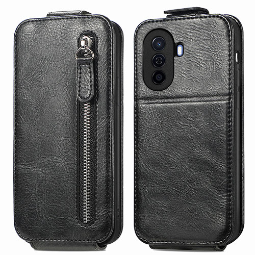 Leather Case Flip Cover Vertical for Huawei Nova Y70 Plus Black