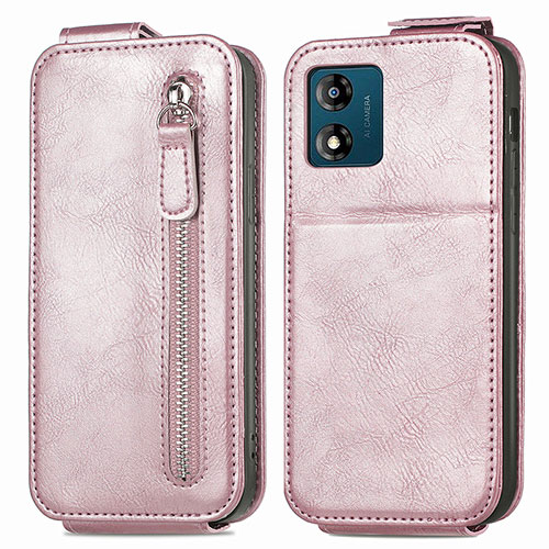 Leather Case Flip Cover Vertical for Motorola Moto E13 Rose Gold