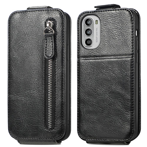 Leather Case Flip Cover Vertical for Motorola Moto Edge (2022) 5G Black