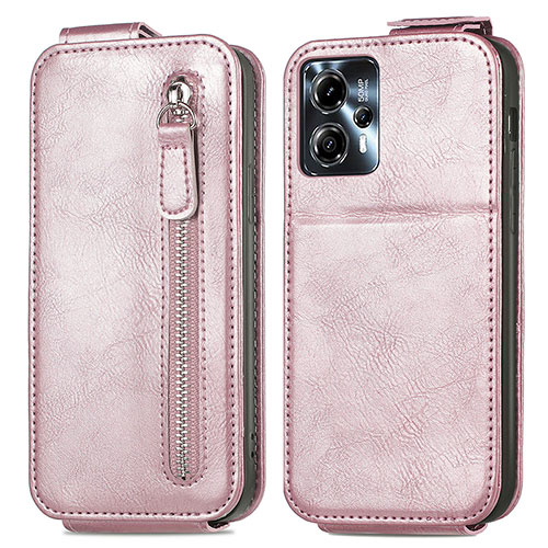 Leather Case Flip Cover Vertical for Motorola Moto G23 Rose Gold