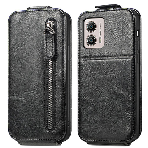 Leather Case Flip Cover Vertical for Motorola Moto G53 5G Black