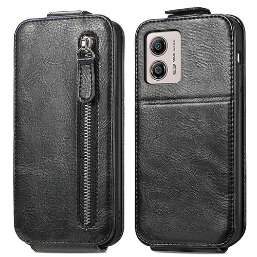 Leather Case Flip Cover Vertical for Motorola Moto G53j 5G Black