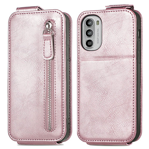 Leather Case Flip Cover Vertical for Motorola Moto G71s 5G Rose Gold