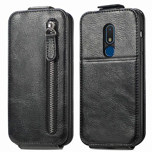 Leather Case Flip Cover Vertical for Nokia C3 Black