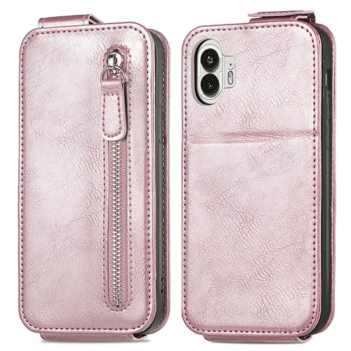 Leather Case Flip Cover Vertical for Nothing Phone 2 Rose Gold