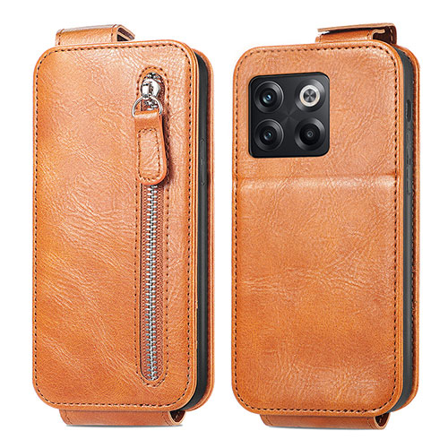 Leather Case Flip Cover Vertical for OnePlus 10T 5G Brown